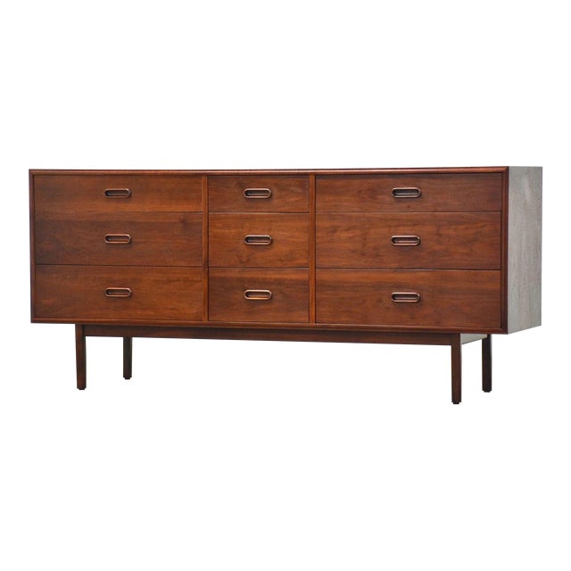 1960s Refinished Jack Cartwright for Founders Walnut Dresser For Sale