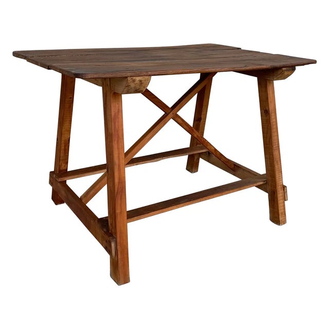 19th Century Spanish Country House Pine Farmhouse Table For Sale - Image 10 of 10