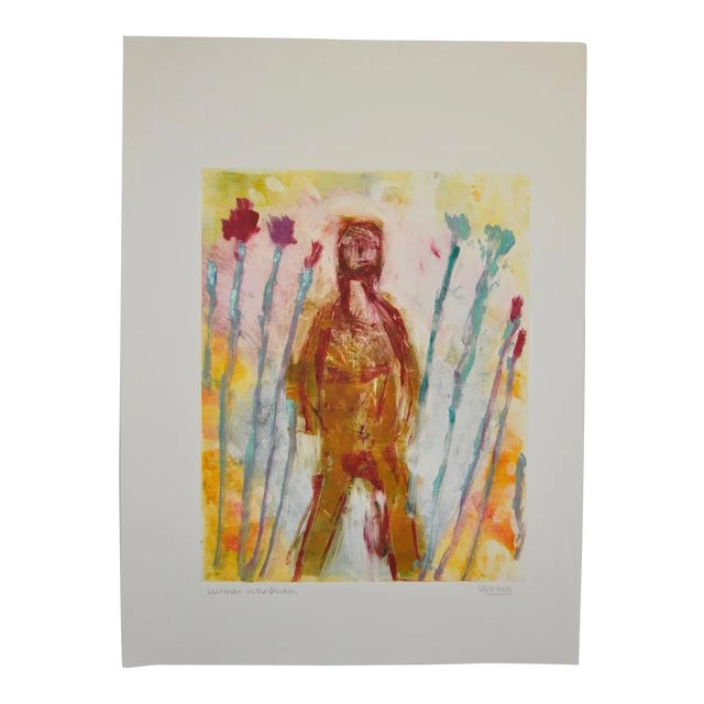 Arthur Krakower "Woman in the Garden" Monotype C.2006 For Sale
