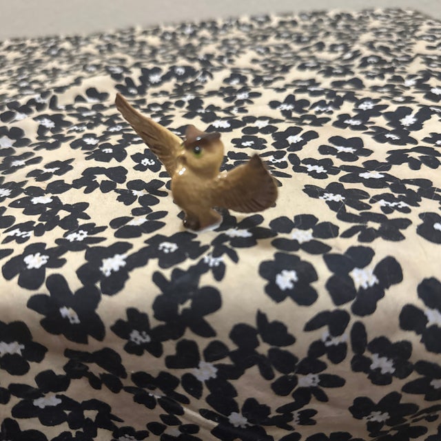 American Vintage Hagen-Renaker "Papa Owl" Miniature Bone China Figurine With Spread Wings, C. 1950s-1960s For Sale - Image 3 of 6