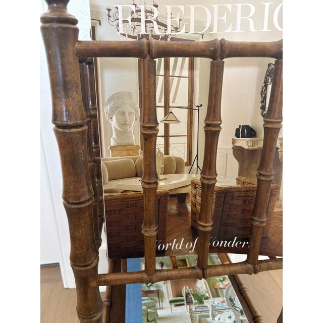 Mid 20th Century Vintage Faux Bamboo Magazine Rack For Sale - Image 5 of 12