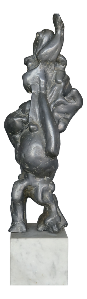 Large Abstract Sculpture, 1960s, Lead on a Marble Base