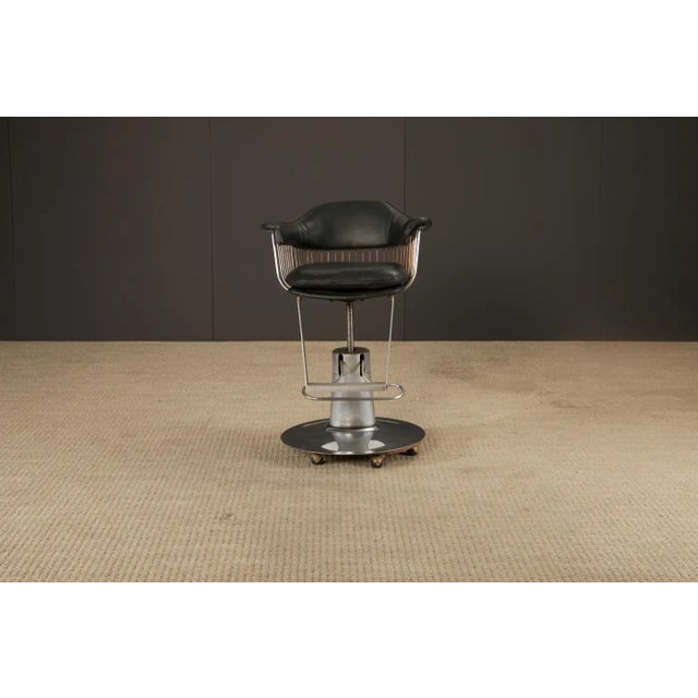 Warren Platner Style Salon Barstool Chair on Hydraulic Base With Casters, 1960s For Sale - Image 17 of 17