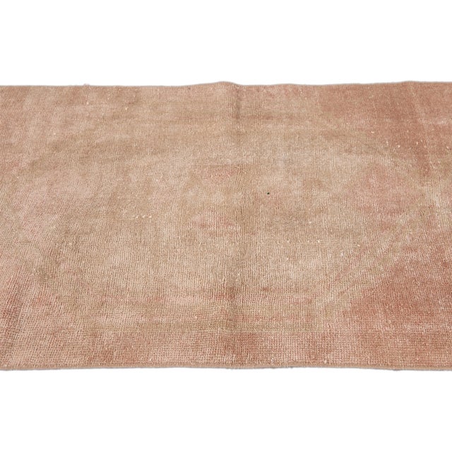 Vintage Turkish Handmade Peach Tribal Wool Runner For Sale In New York - Image 6 of 10