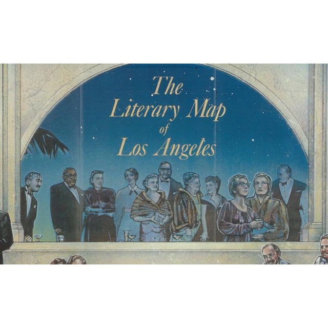 Vintage Literary Map of Los Angeles by Linda Ayriss, 1987 For Sale - Image 6 of 13
