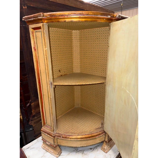 Rare Pair Venetian Italian Paint Decorated Corner Cabinets Pedestals Circa 1890 For Sale - Image 11 of 11