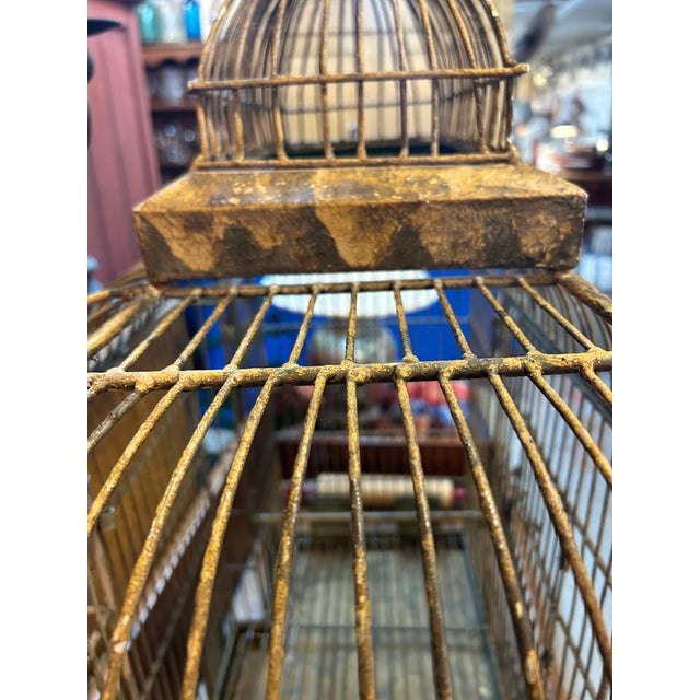 Enormous Vintage Metal Bird Cage For Sale - Image 9 of 13