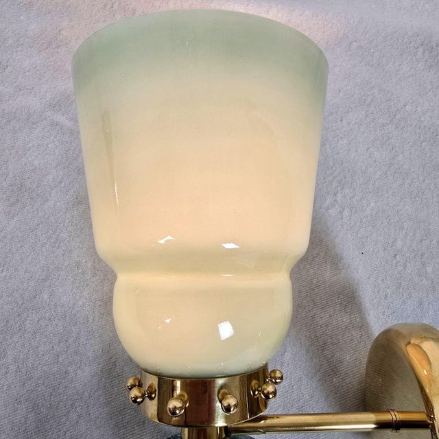 1990s Pair of Acqua Green Murano Glass Sconces For Sale - Image 4 of 12