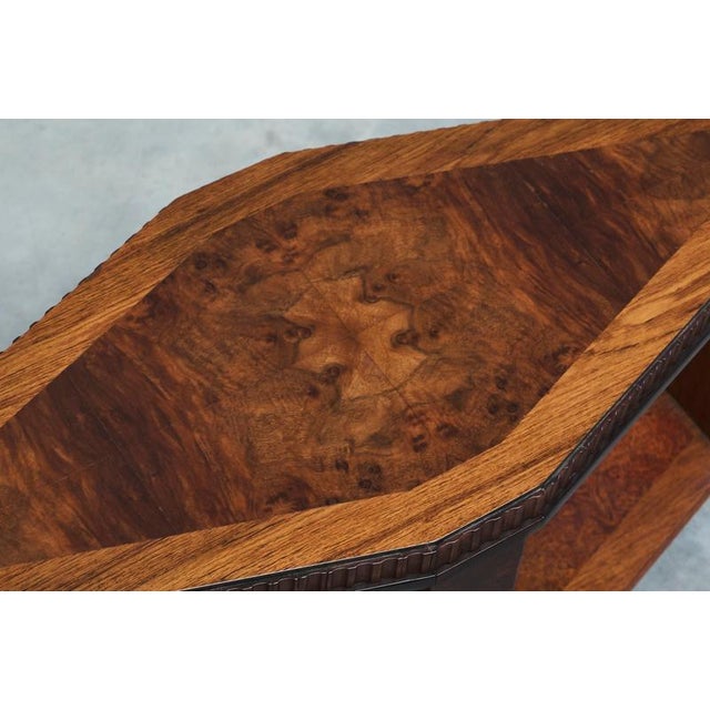 Art Deco Diamond-Shaped Side Table in Burl Wood, Europe, 1930s For Sale - Image 3 of 14