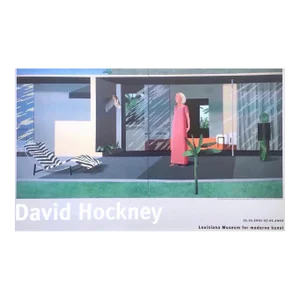 Rare Original Vintage David Hockney Pop Art Lithograph Exhibition Museum Poster Beverly Hills Housewife 1966 Denmark