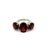Classic 925 Silver Three Stone Prong Set Statement Ring With Red Garnet - Size 6.5 For Sale - Image 9 of 14