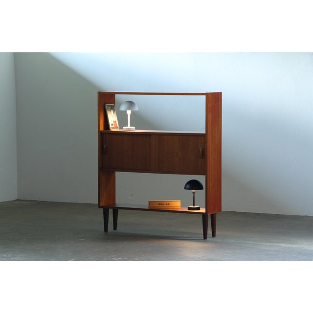 Mid-Century Modern Danish Teak Bookcase with Sliding Doors, 1960s For Sale - Image 15 of 18