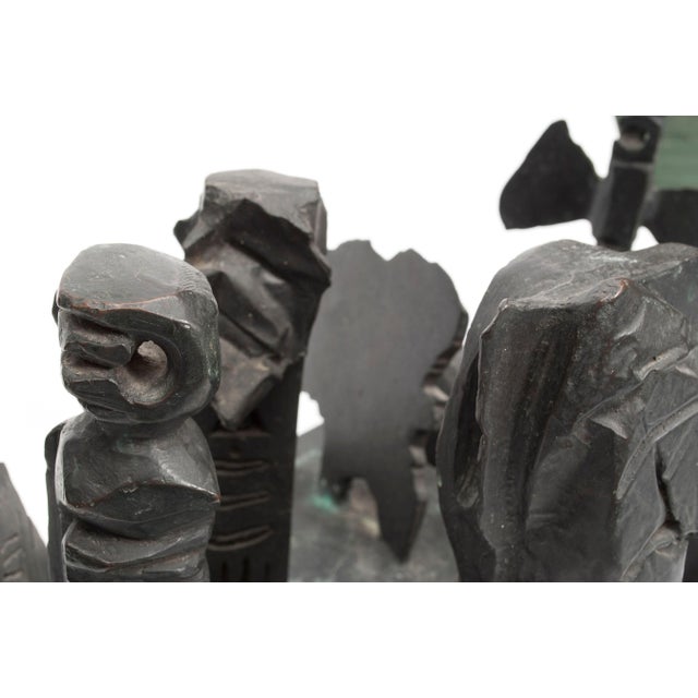 Modern Abbott Pattison, Brutalist Modern Abstract Bronze Sculpture Metropolis Manner of Louise Nevelson For Sale - Image 3 of 7