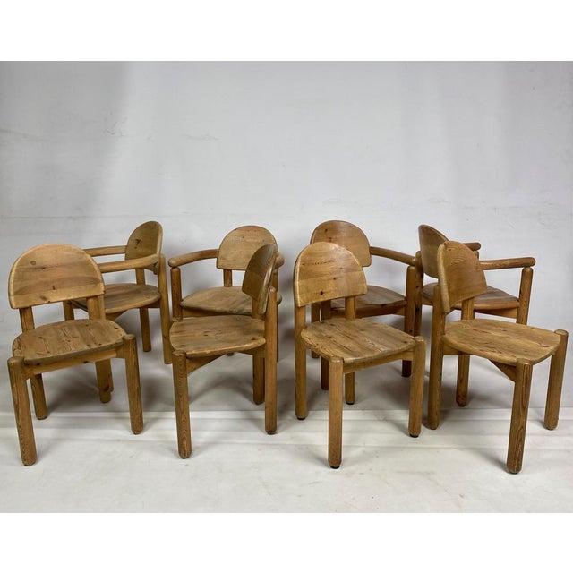 Pine Dining Chairs attributed to Rainer Daumiller, 1970s, Set of 10 For Sale - Image 10 of 16