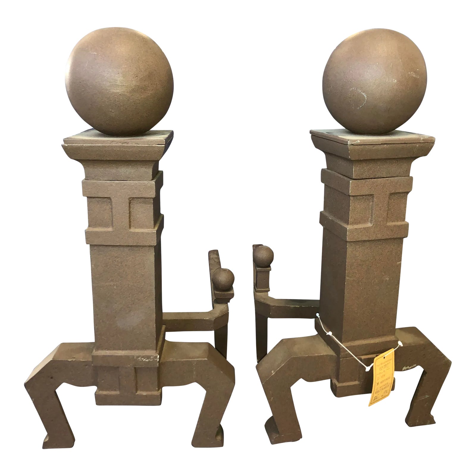 Early 20th Century Cannonball Fireplace Andirons a Pair Chairish
