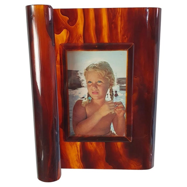 Faux Tortoise Acrylic Glass Picture Frame, Italy, 1970s For Sale - Image 10 of 10