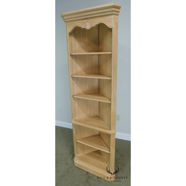 Ethan Allen Country French Pair Maple Open Corner Bookcases Chairish