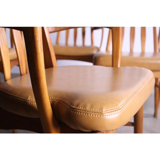 Koefoeds Hornslet Mid-Century Modern Koefoeds Hornslet 'Eva' Teak and Leather Dining Chairs - Set of 6 For Sale - Image 4 of 5
