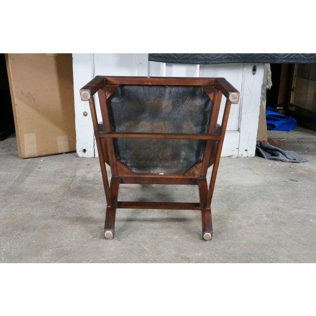 6 Late 20th Century Maitland Smith Chippendale Pierced Mahogany Dining Side Arm Chairs Silk Seats For Sale - Image 14 of 18