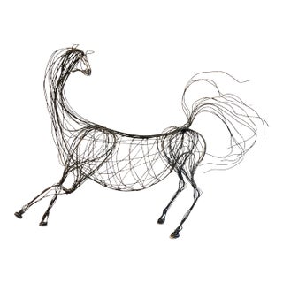 Large Modern Wire Horse Sculpture For Sale