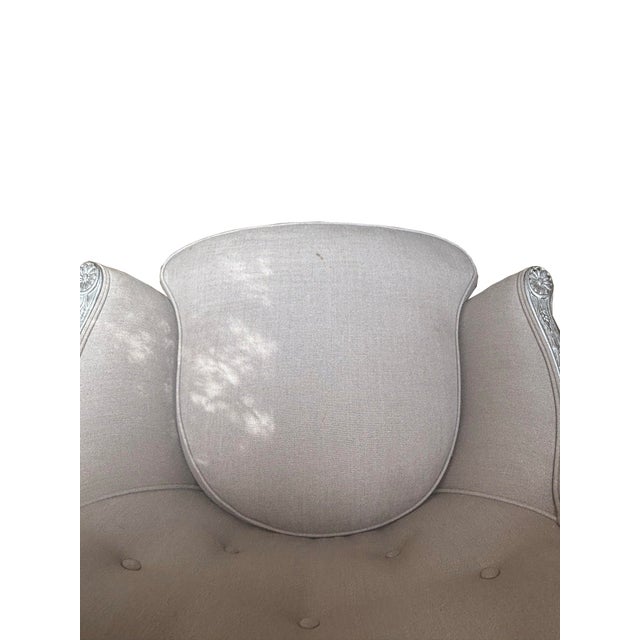 1950s Cream Wingback Accent Chair For Sale - Image 4 of 4