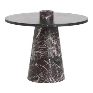Modern Coffee Table With Accessories in Red and Black Marble, by Karen Chekerdjian
