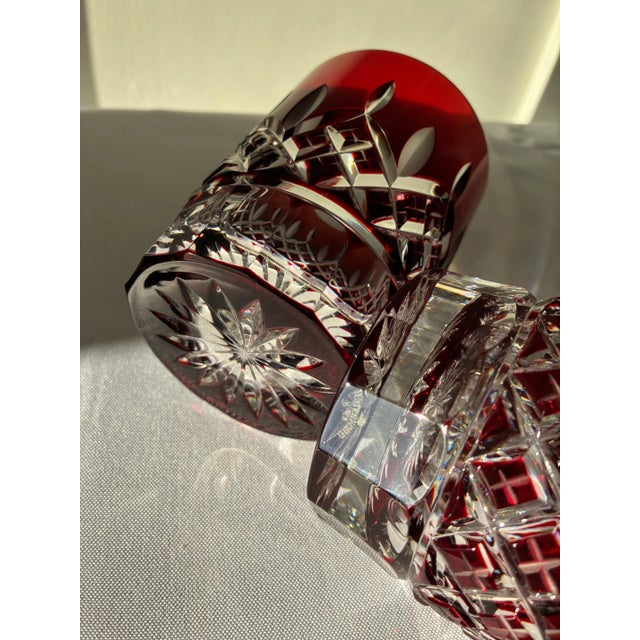 1980s 1980s Waterford Lismore Ruby Red Double Old Fashioned Crystal Glasses - A Pair For Sale - Image 5 of 12