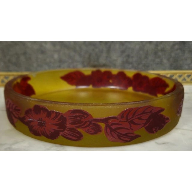 Glass Engraved Multi-Layered Glass Bowl For Sale - Image 7 of 7