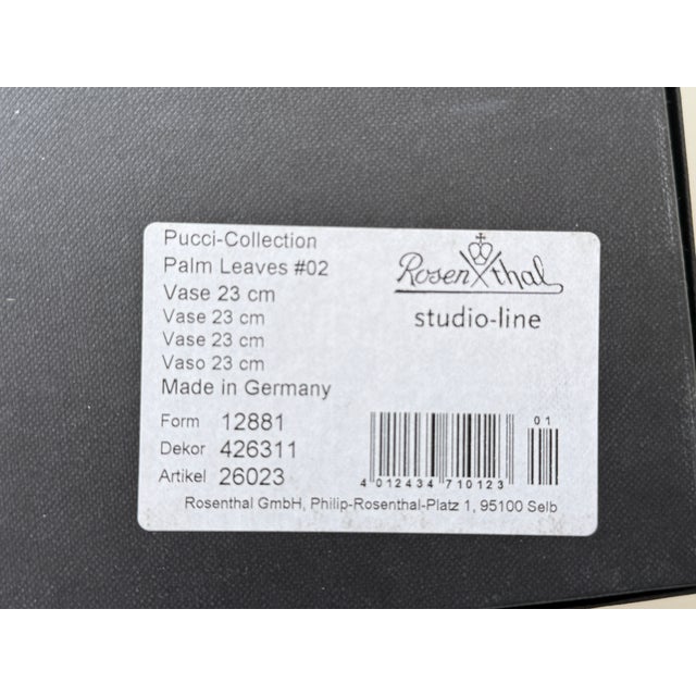 Modern #02 Palm Leaves Vase by Emilio Pucci for Rosenthal, 2000s For Sale - Image 3 of 8