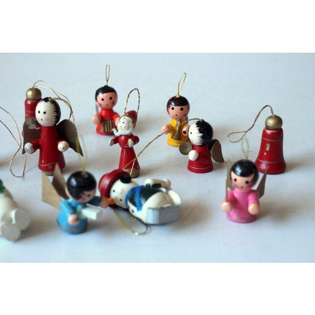 Mid-Century Modern 1970s Vintage - Traditional Handmade Wooden German Christmas Ornaments - Set Of For Sale - Image 3 of 8