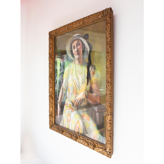 Fanny Billaud, Female Portrait, 1932, Pastel Artwork, Framed For Sale - Image 8 of 11
