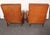 1930s Pair of French Art Deco Leather Angled Back Club Chairs With Nailhead Decoration For Sale - Image 5 of 18
