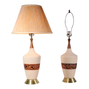 Pr. Mid Century Ceramic Table Lamps C. 1950's