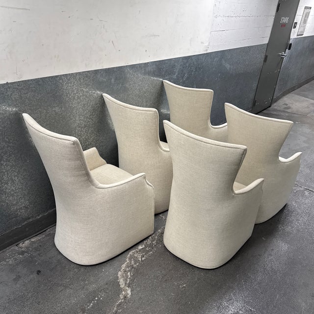 Textile Signature Designs for Artistica Home Juliet Armchairs + Casters, Set of Five For Sale - Image 7 of 12