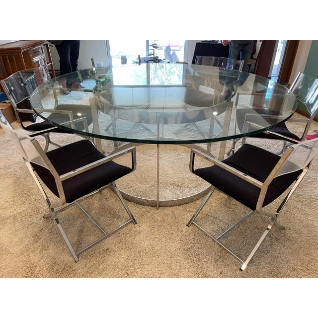Mid-Century Modern 1960s Mid Century Modern Robert Kjer Jakobsen Chrome Dining Set of 8 For Sale - Image 3 of 13