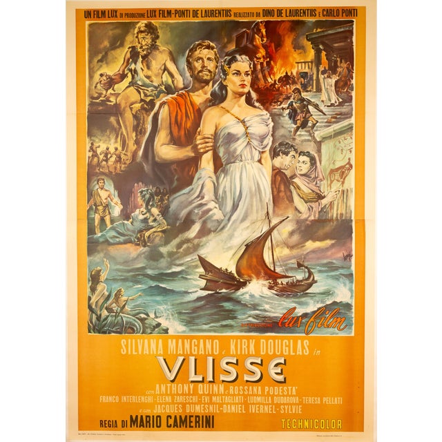 Ulisse (The Odyssey) – C. Longhi – 1954 A rare original first-release Italian two-sheet poster for Ulisse (The Odyssey),...