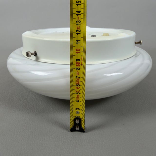 Vintage Opal Spiral Ceiling Lamp in Murano Glass, 1970s For Sale - Image 10 of 11