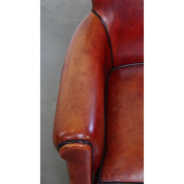 Animal Skin Reddish Brown Sheepskin Armchair For Sale - Image 7 of 16