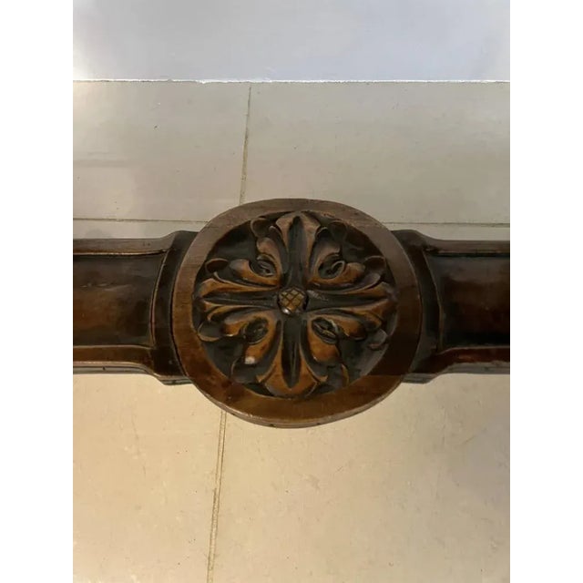 Antique Carved Walnut and Marble Top Italian Coffee Table For Sale - Image 11 of 14