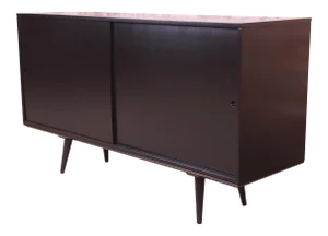 Paul McCobb Planner Group Mid-Century Modern Black Lacquered Sideboard Credenza, Newly Refinished