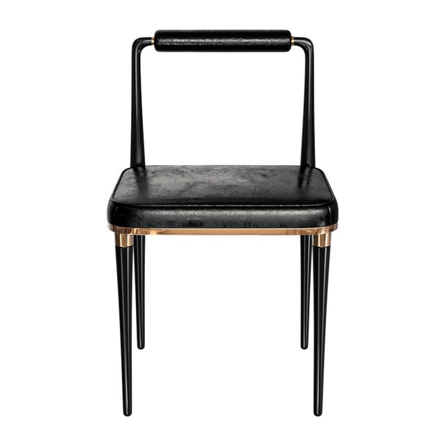 Not Yet Made - Made To Order "Audrey" Chair, Stainless Steel, Bronze Details, Tailor Made Leather For Sale - Image 5 of 8
