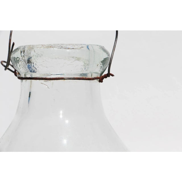 1980s Vintage French Fly Trap Glass Bottle With Relief Decoration For Sale - Image 9 of 13