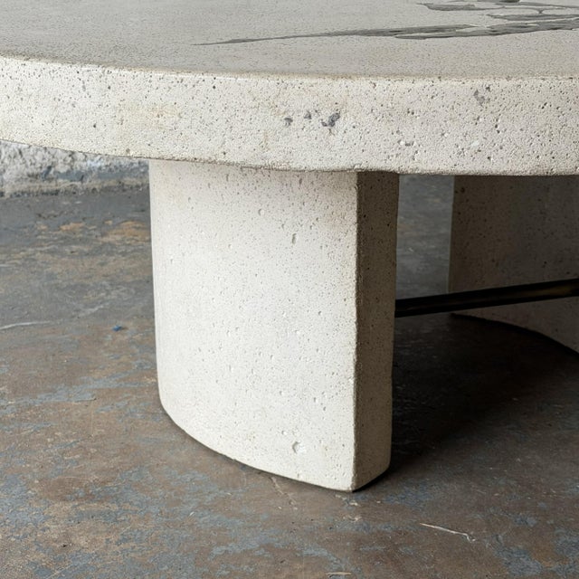 Late 20th Century Late 20th Century Silas Seandel Signed "Terra" Cast Concrete and Bronze Coffee or Cocktail Table For Sale - Image 5 of 14