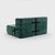 Contemporary Curt Modular Set - Flexible 2-Seater - Barcelona - Serpentine - V3347/39 (Green) by Ambivalenz, Set of 4 For Sale - Image 3 of 5