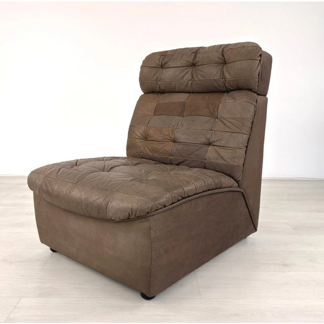 1970s De Sede Style Patchwork Leather Three-Piece Modular Sofa For Sale In Philadelphia - Image 6 of 17