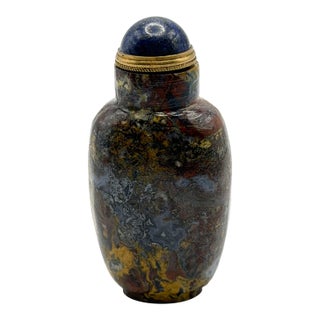 Colorful Vintage Stone Snuff Bottle For Sale