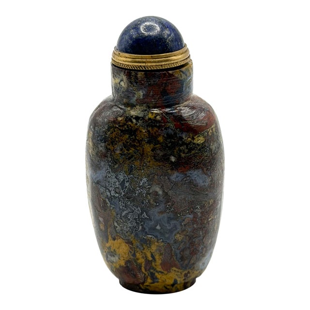 Colorful Vintage Stone Snuff Bottle For Sale