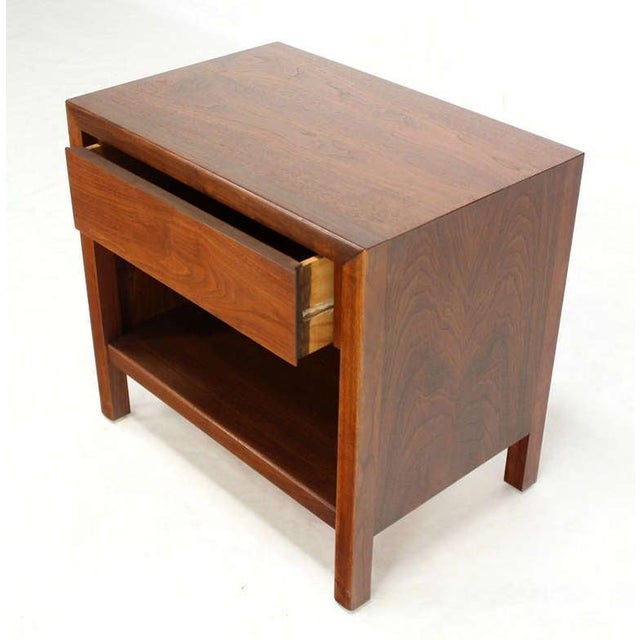Brown Mid-Century Danish Modern One-Drawer Oiled Walnut Night Stand End Table Baughman For Sale - Image 8 of 10