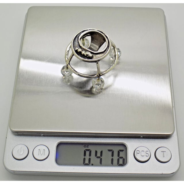 Vintage Italian Handmade Genuine Silver & Crystal Glass Baby Walker Rare Dollhouse Miniature For Sale - Image 9 of 9