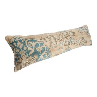 Handmade Muted Tones Long Rug Pillow Cover -13'' X 47'' For Sale